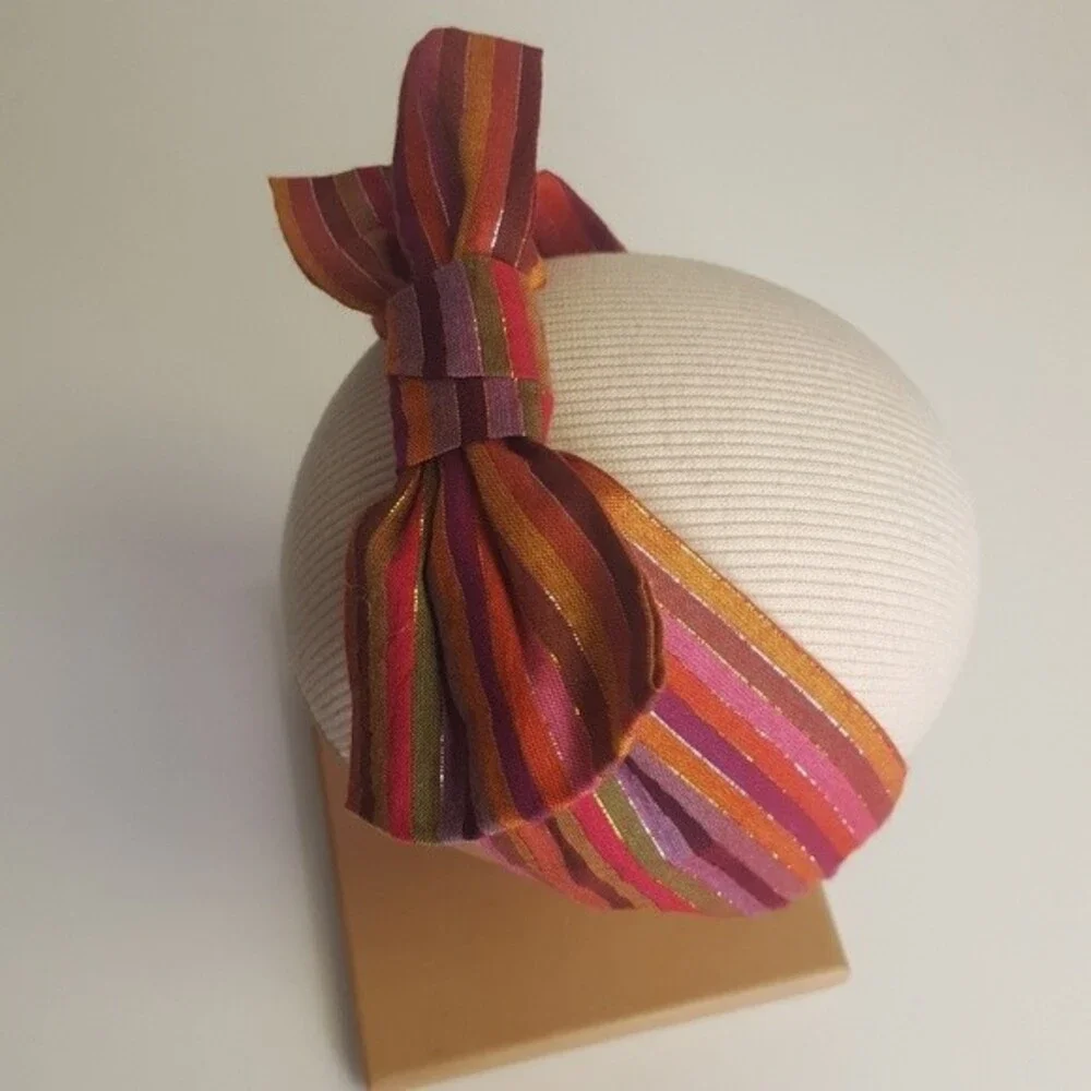 Gymboree Fall Gold Metallic Stripe Baby Bow